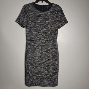 Brooks Brothers Blue And White Tweed Mini Knee Length Dress Womens Size 10